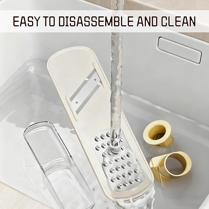 Mini Garlic Slicer Multi-Functional Mandoline Slicer Veggie Garlic Ginger Grinder Vegetable Mandoline Cutter Veggie Shredder with Container (White)