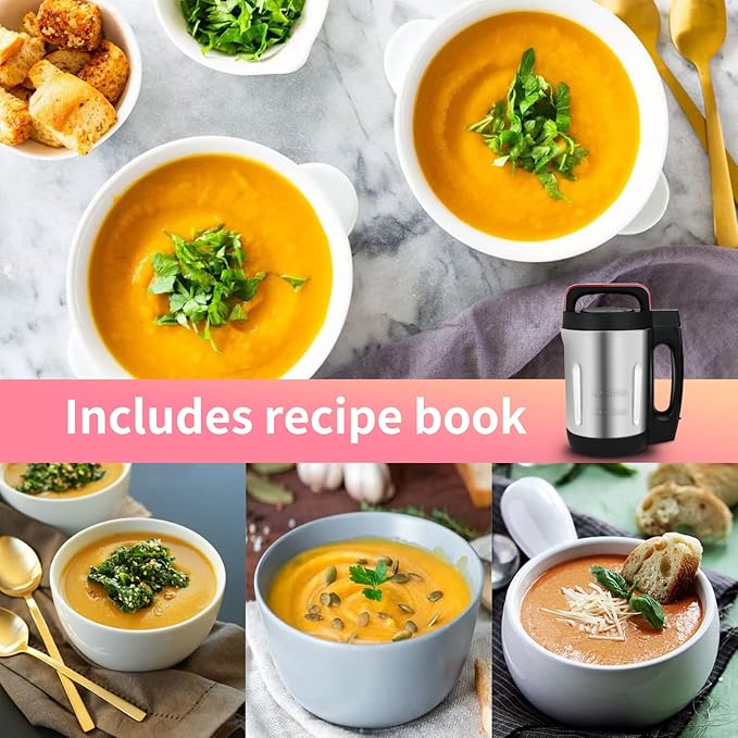 2L Soup Maker, Makes 2-6 Servings, LCD Touch Control Panel, Stainless Steel Blender & Heater, 800W for Soups, Smoothies, Sauces — Smart Kitchen Appliance for Homemade Soup