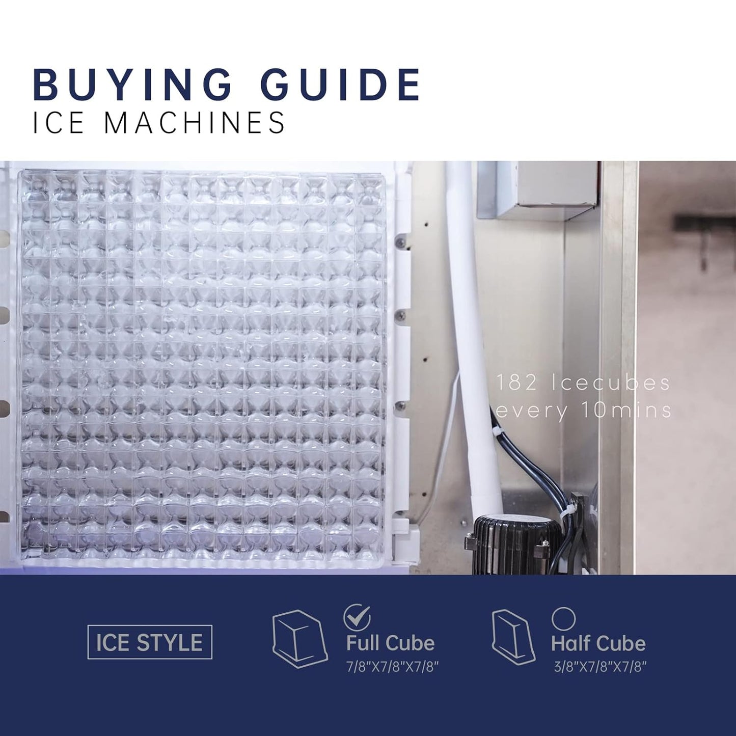 Pro 22" Commercial Ice Maker Machine 450LBS/24H with 250LBS Storage Bin, Powerfull Compressor, 182 Full Cube Ice Ready in 8-15 min, Air Cooled, Industrial Ice Machine for Business