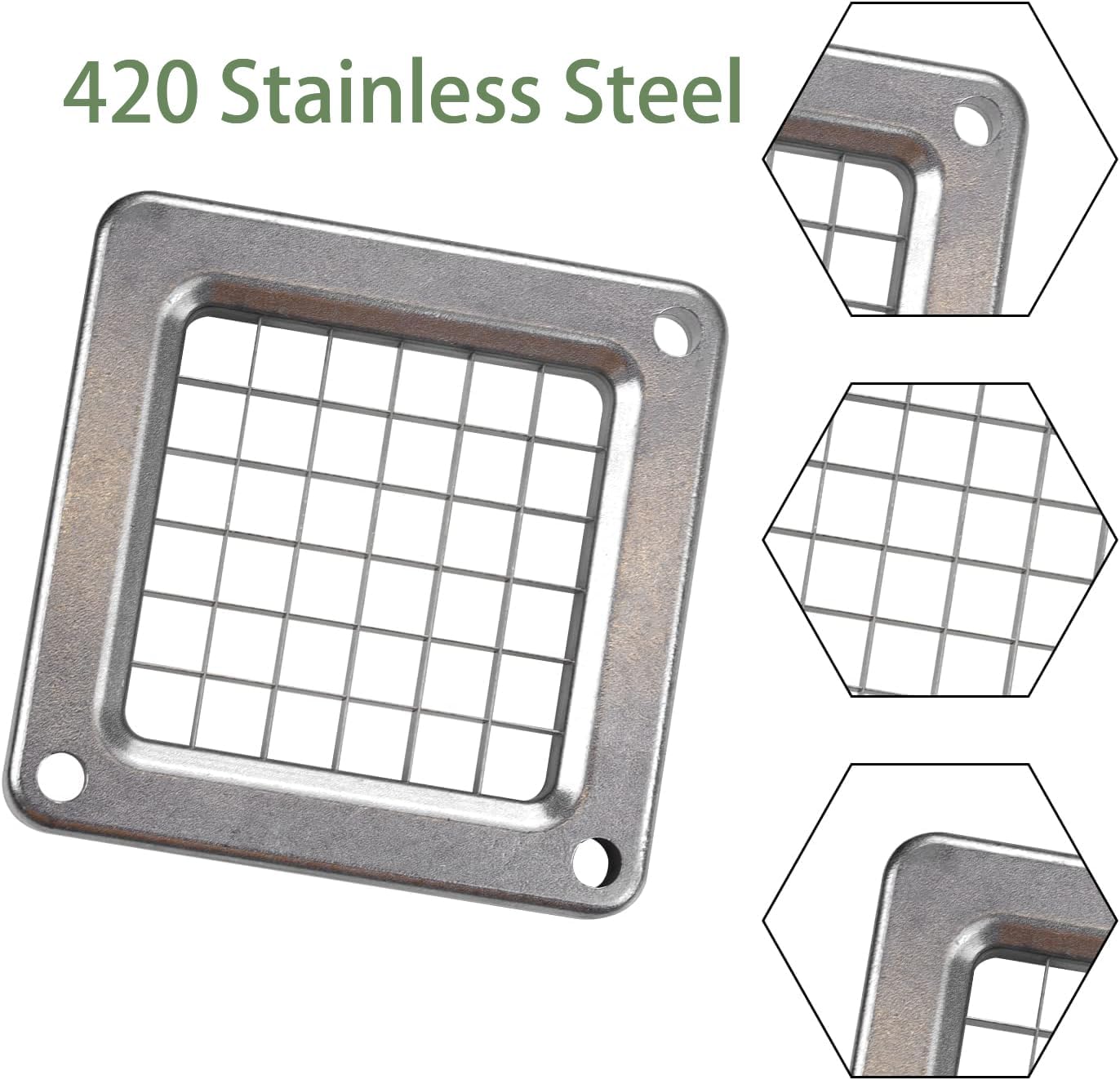 Commercial French Fry Cutter Stainless Steel.Potato Cutter for French Fries with 3/8 and 1/4Inch Blade, Commercial French Fry Cutter Manual Potatoes Cutting Machine with Suction Feet.