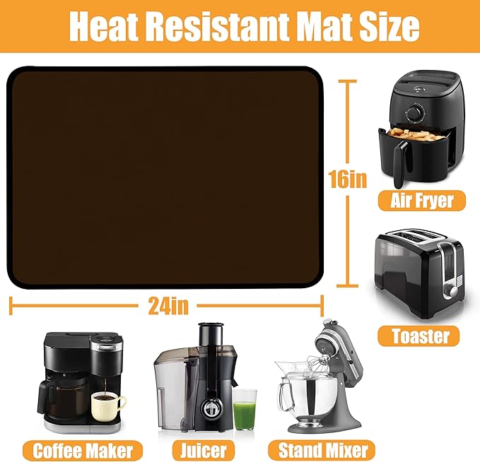 Heat Resistant Pads - Air Fryer & Oven Protectors 16x24in for Kitchen Countertops