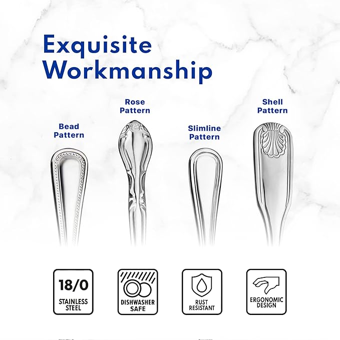 New Star Foodservice Bead Pattern, Stainless Steel, 60-Piece Flatware Set