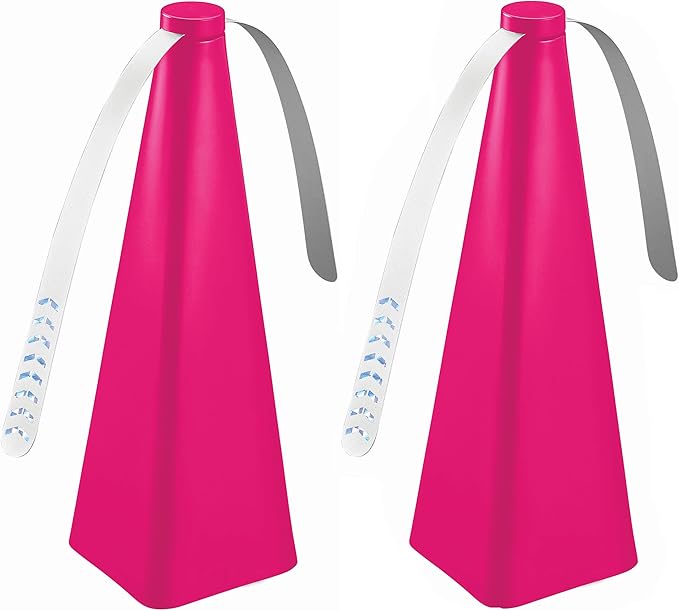 Treva Chemical Free Bug Fan, Fly Deterrent with Holographic Blades to Clear Bugs, Mosquitoes, and Flies, Battery Powered Fly Fan, Raspberry (2 Pack)