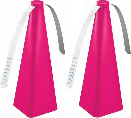 Treva Chemical Free Bug Fan, Fly Deterrent with Holographic Blades to Clear Bugs, Mosquitoes, and Flies, Battery Powered Fly Fan, Raspberry (2 Pack)