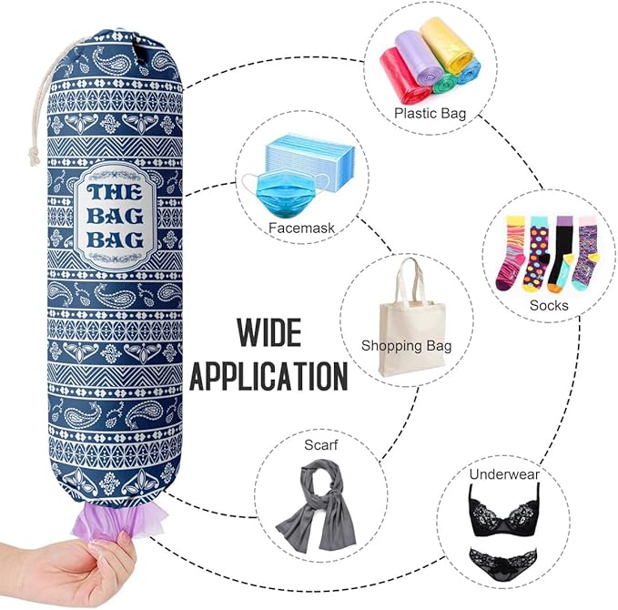 Rustic Grocery Bag Holder & Organizer - Wall Mount Plastic Bag Storage Dispenser - Kitchen Gift for Women, Family & Friends (B-8)