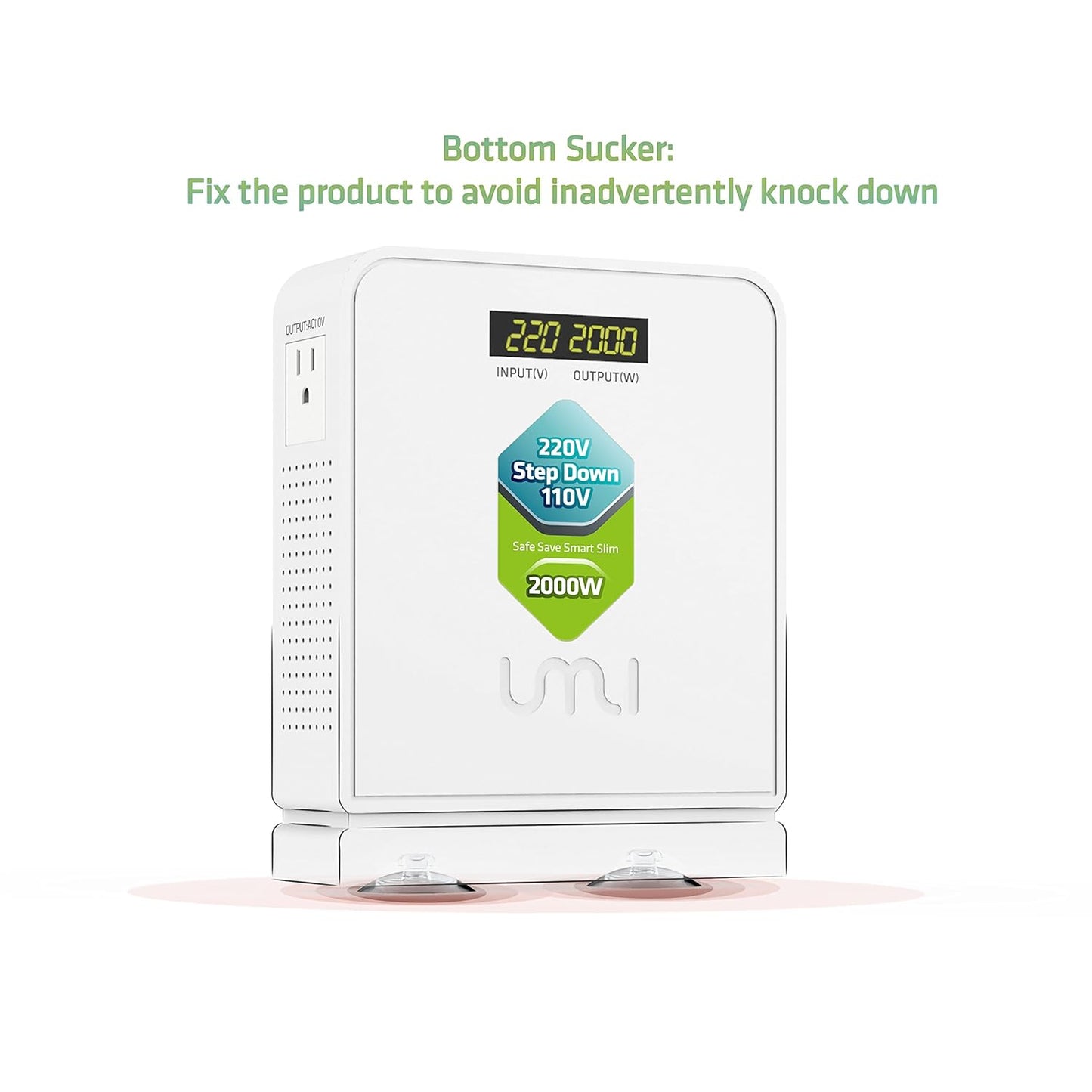 UMI 2000W Step Down Voltage 220v to 110v Converter, Heavy Duty Power Converter, Power Transformer with Auto Mode for Large Capacity Equipment, Step Down 220v to 110v - US to Europe Voltage Converter