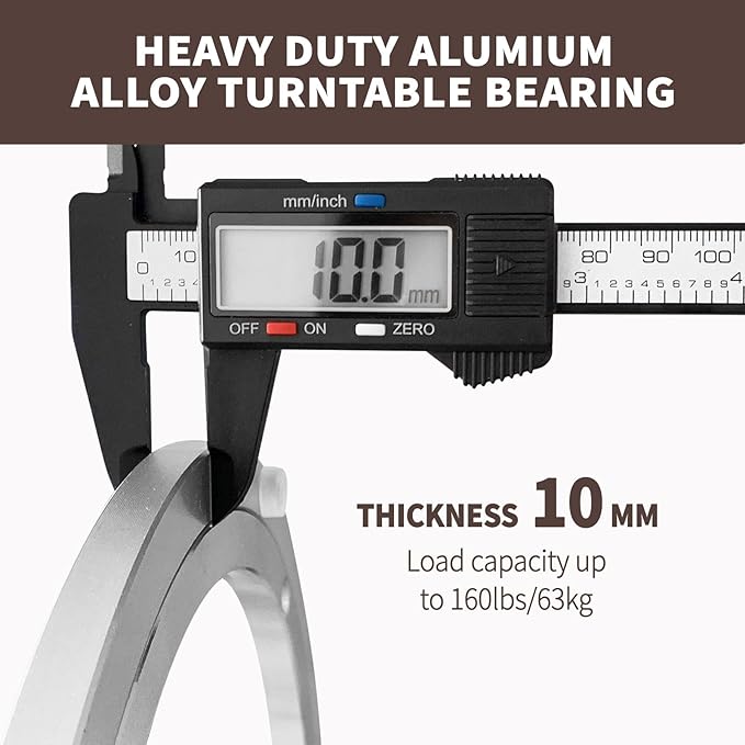 Lazy Susan Hardware Silent Non-Slip Turntable Aluminium Turntable Bearing for Round Dining Table TV Rotating Table 18 inch
