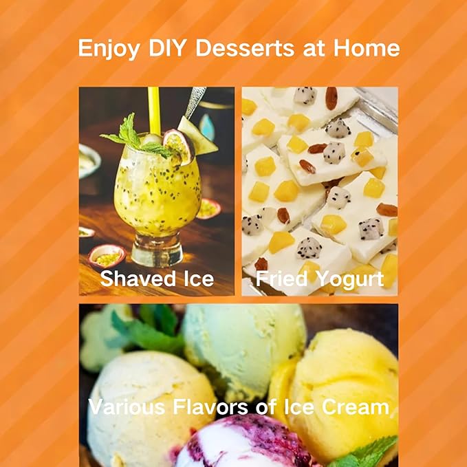 Ice Cream Roll Maker Rolled Ice Cream Machine, Sweet Spot Pan, Instant Cold Plate, Ideal for Making Rolled Ice Cream Soft Serve Slushies Frozen Yogurt Sorbet and Gelato (Milk White)