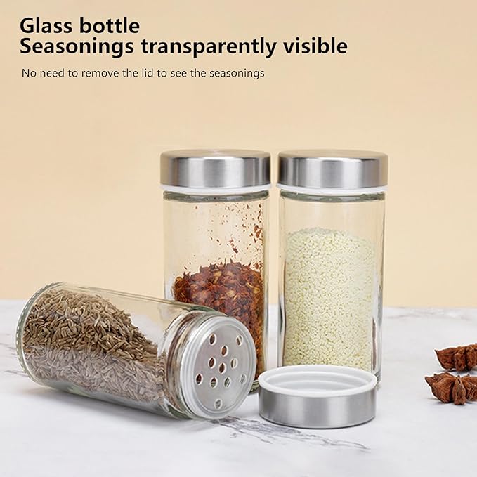 Portable Stainless Steel Spice Rack with 8 Spice Jars Included Revolving Spice Organizer for Kitchen Tower Storage Rack for Spices and Seasoning Silver