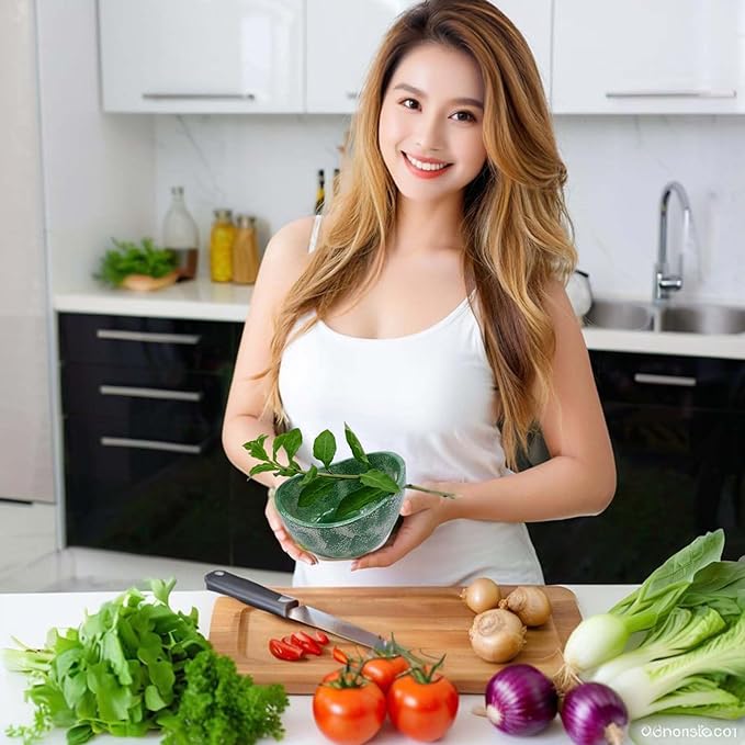 Herb Stripping Bowl with 4 Different Holes Efficient Leaf Removal Tool for Parsley Cilantro Vegetables Durable Resin Kitchen Gadget Veggie Herbs Stripper Imitation Ceramic Pottery Design