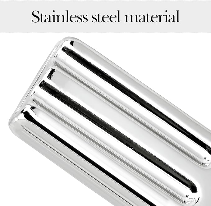 12 Pack Stainless Steel Popsicle Molds, Homemade Ice Lolly Molds with Holder, Reusable Flat Head Fast Freezing Ice Treat Maker with Wooden Sticks and Bags