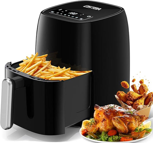OSTBA 4.5QT Air Fryer, LED Touch Screen, 6 Presets, Fast Oil-Free Cooking, Adjustable Temp & Timer, Dishwasher Safe Nonstick Basket, Compact Family Size