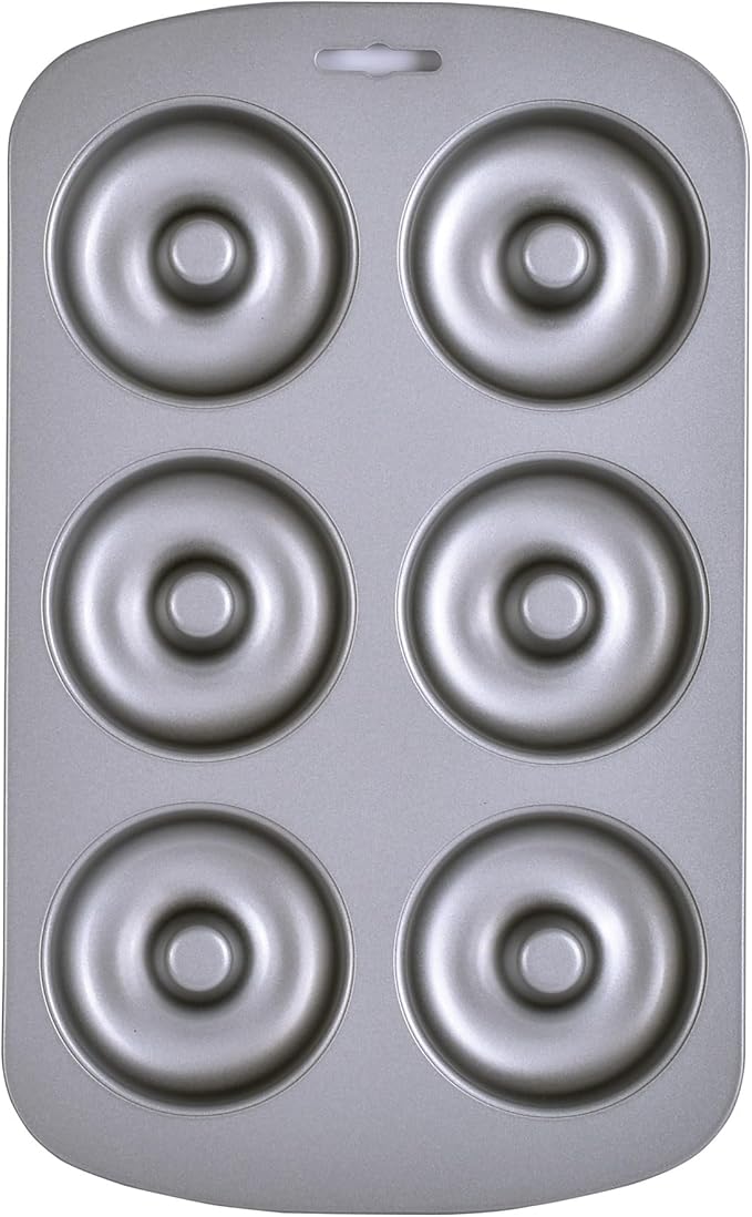 Mrs. Anderson's Baking 6-Cup Donut Pan, Carbon Steel with Non-Stick Coating, PFOA Free, 10.5-Inches x 7-Inches