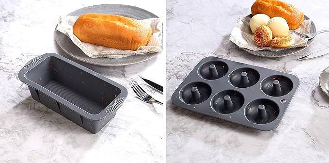 51PCS Silicone Bakeware Set Silicon Cake Molds Set For Baking, Including Baking Pan, Cake Mold, Cake Pan, Toast Mold, Muffin Pan, Donut Pan, And Cupcake Mold Silicone Baking Cups Set