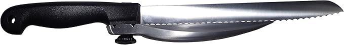 BAOUROUGE' Precision Slicing Knife (Right-Handed) - 8 and 1/4 Inches Stainless Serrated Blade With Cutting Guide for Exact Slices Up To 5/8 Inch Thick