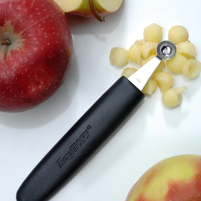 BergHOFF Essentials 8Pcs Garnishing Set in Bag, Lemon Zester, Double & Single Melon Baller, Channel Knife, Butter Curler, Peeler, Apple Corer, Great for Gift, Professional & Domestic Use