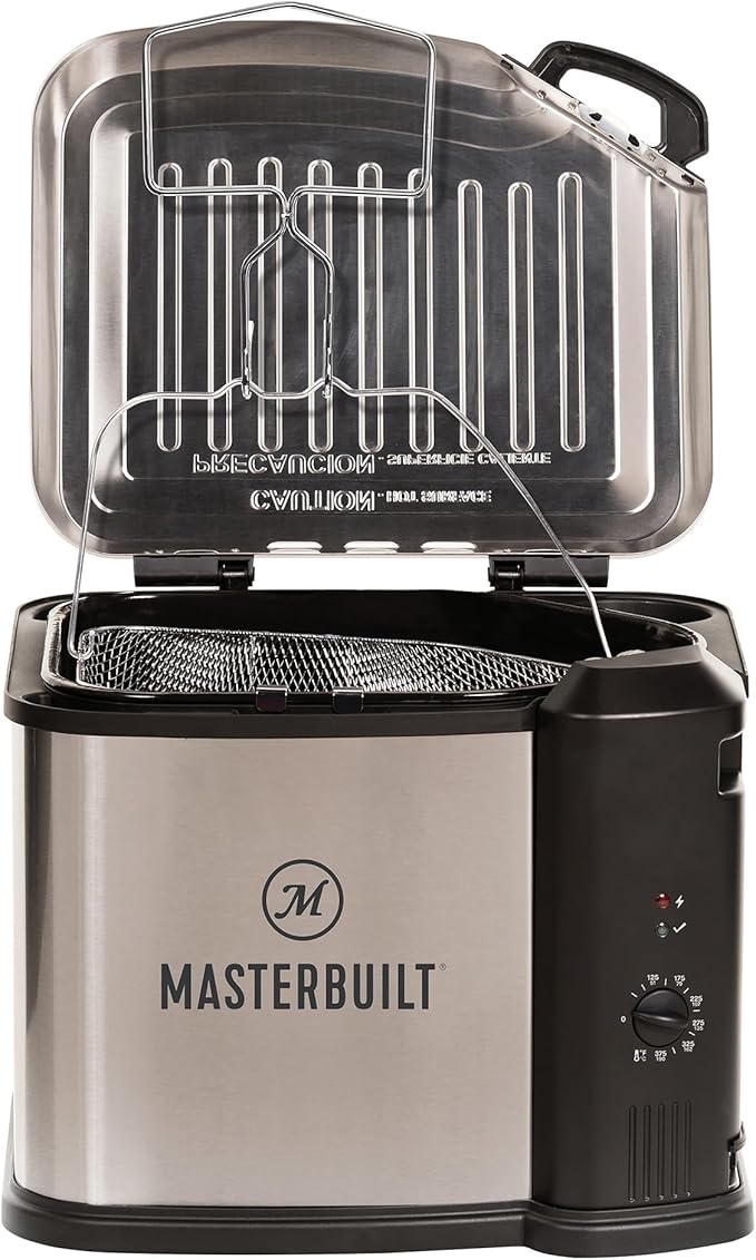 Masterbuilt® 3-in-1 10 Liter XL Electric Turkey Fryer plus Boiler and Steamer Combination with Drain Basket and Breakaway Safety Cord in Stainless Steel