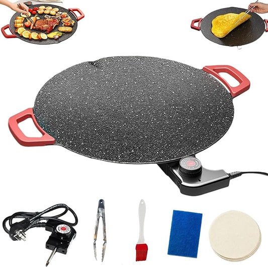 Indoor Grills Electric Smokeless, Smoke-Free Indoor Electric Grill & Non-stick Pan, 11/14 /15 Inch Nonstick Round Pan with Temperature Control, for Steaks, Pancakes, And BBQ (30 cm / 11.81 in)