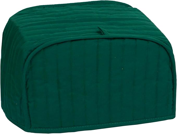 RITZ Premium Universal Two Slice Toaster Cover, 11.25" x 5.75" x 7", Polyester and Cotton Quilted, Fingerprint Protector, Super Soft Appliance & Dust Cover, Appliance NOT Included, Dark Green