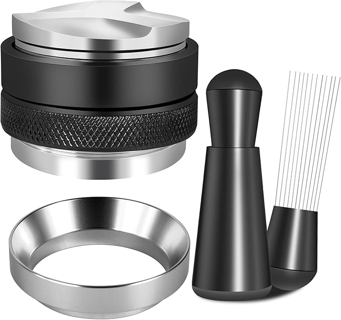Reoszeank 54mm Espresso Accessories Kit, Coffee Distributor and Tamper Leveler, WDT Tool and Dosing Funnel Set Fits Breville 54 mm Espresso Machines and Portafilters