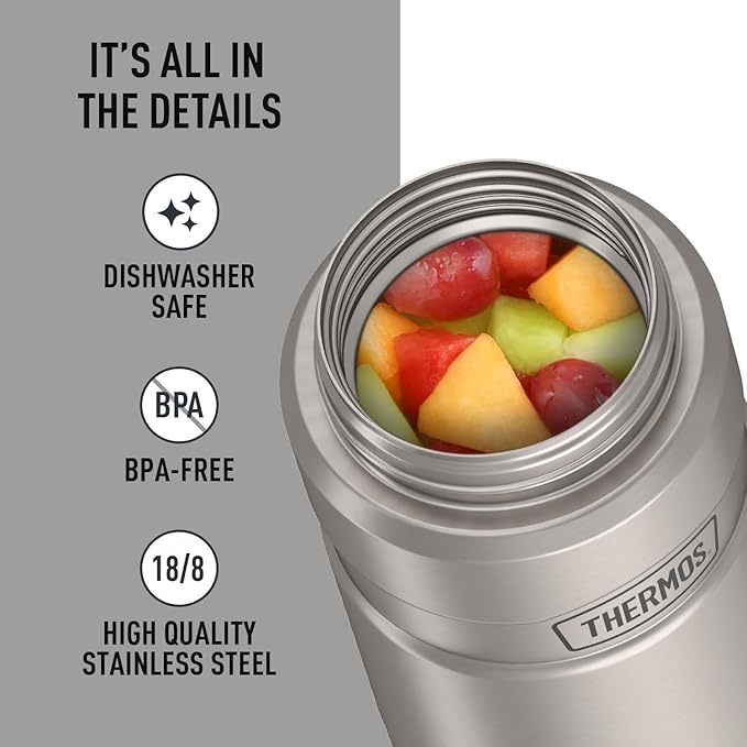 THERMOS Stainless King Vacuum-Insulated Food Jar, 24 Ounce, Matte Steel