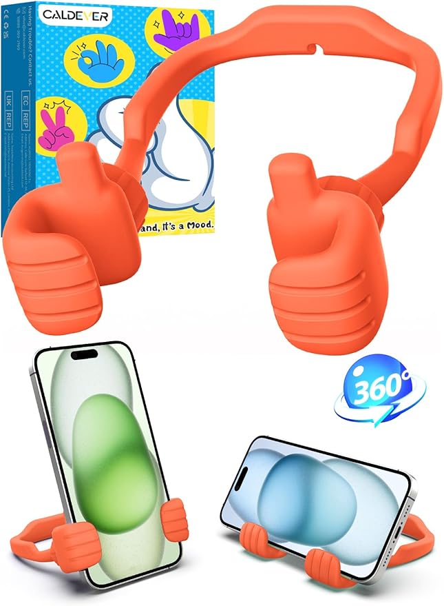 Stocking Stuffers for Teens Boys Girls Cell Phone Stand: Upgrade Adjustable Thumbs Up Lazy Phone Holder for Desk Fun Birthday Gifts for Grandma Adults Husband from Wife