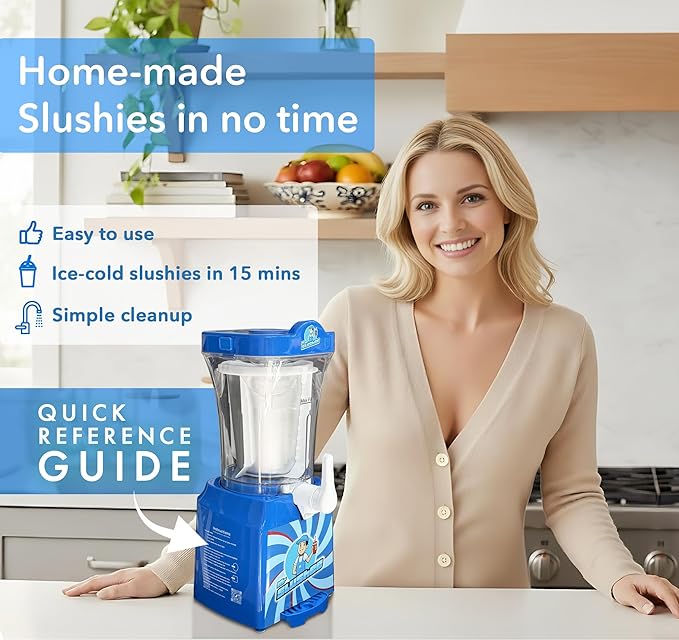 Slushie Machine for home, New and Improved Countertop Slushy Maker for Kitchen, 34 fl oz, Ice Cold Frozen Slush Drink, Slushy Cup, Turns Your Favorite Sodas into Slushies.