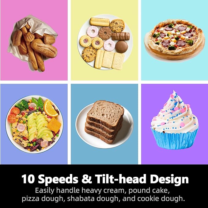 Stand Mixer, Compact & Space-Saving, Stainless Steel Bowl, Unique & Playful Design, Effcient Motor, Dishwasher-Safe Attachments, SM-2549A (Panda)