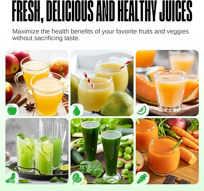 Ventray Ginnie Mini Cold Press Juicer, Small Slow Masticating Juicer for Vegetables Fruits, High Juice Yield, Easy to Clean, Space-Saving, Fit for Personal/Travel/Picnic/Office - Green