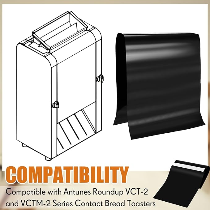 Teenyyou 10 Pcs 27.5 x 11 Inch PTFE Release Sheets Non Stick Toaster Release Sheets PTFE Liner Compatible with Antunes Roundup VCT-2, VCTM-2 Toaster, for Bread, Buns