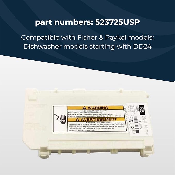 Control Module 523725USP for Fisher & Paykel Dishdrawer Dishwasher Models Starting with DD24 - OEM Dishwasher Control Module Replacement Part