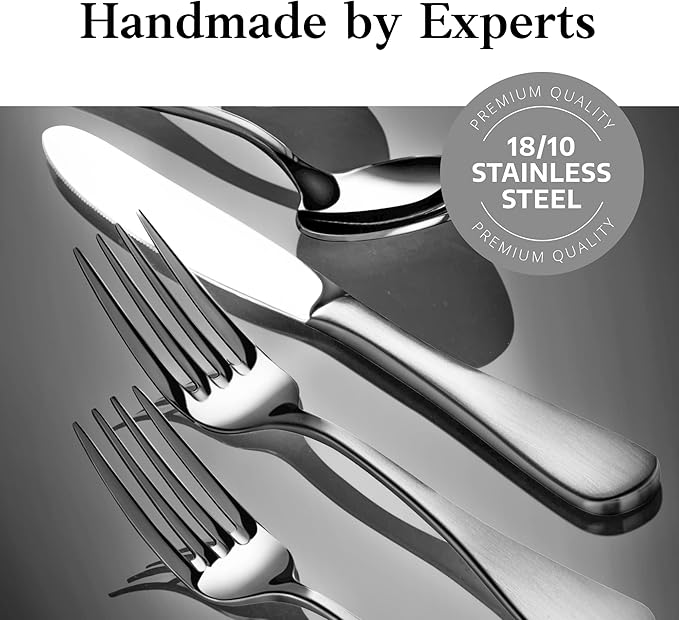 Artaste Rain 18/10 Stainless Steel (Silver (Set of 12), Dinner Knife (9.15-Inch))