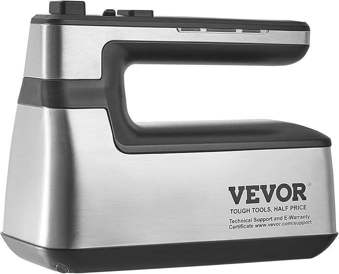VEVOR Cordless Electric Hand Mixer,100W, Continuously Variable Electric Handheld Mixer, with Turbo Boost Beaters Dough Hooks Storage Bag, Baking Supplies for Whipping Mixing Egg Cookie Cake Cream