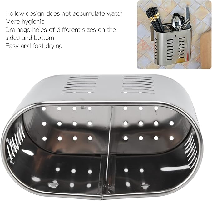 Fdit Household Wall Mount Utensil Drying Racks,Cooking Utensil Holder Flatware Hanging Organizer Drying Racks with Hollow Design for Spoons Knives Forks Chopsticks