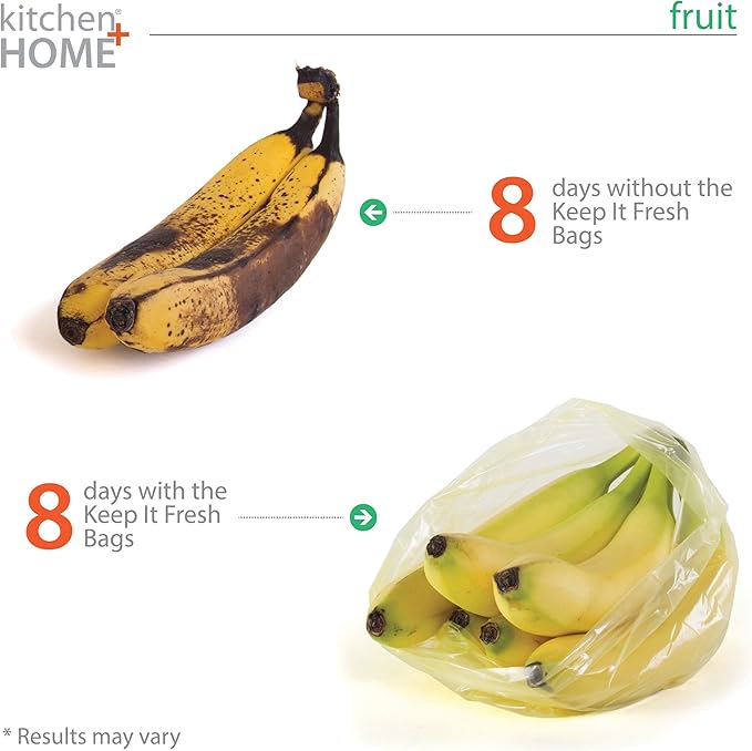 Keep it Fresh Produce Bags - 60 Reusable BPA Free Freshness Produce Bags & Twist Ties - Keeps Fruits, Veggies, and Flowers Fresher Longer