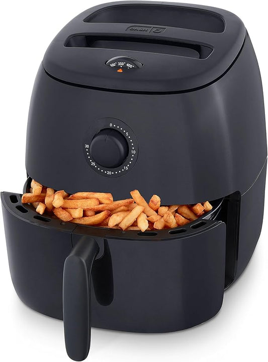 Dash Tasti-Crisp™ Air Fryer - AirCrisp® Technology - Compact Design with Adjustable Temperature Control - Nonstick Fry Basket & Auto Shut-Off Feature - 6 Quarts - Black