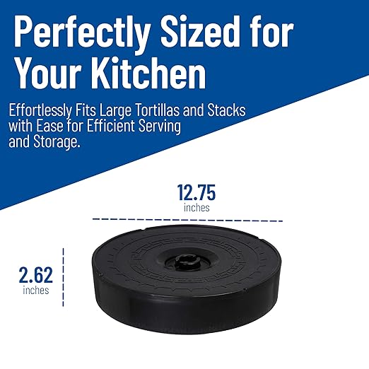 Carlisle FoodService Products Jumbo Server Tortilla Server with Insulated Lid for Kitchens, Restaurants, Catering, Plastic, 12.75 X 2.625 Inches, Black