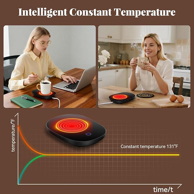 Coffee Mug Warmer for Desk with Auto Shut Off, Coffee Warmer with Auto Shut Off for Desk Office Home ((Valentines Day Coffee Gifts))