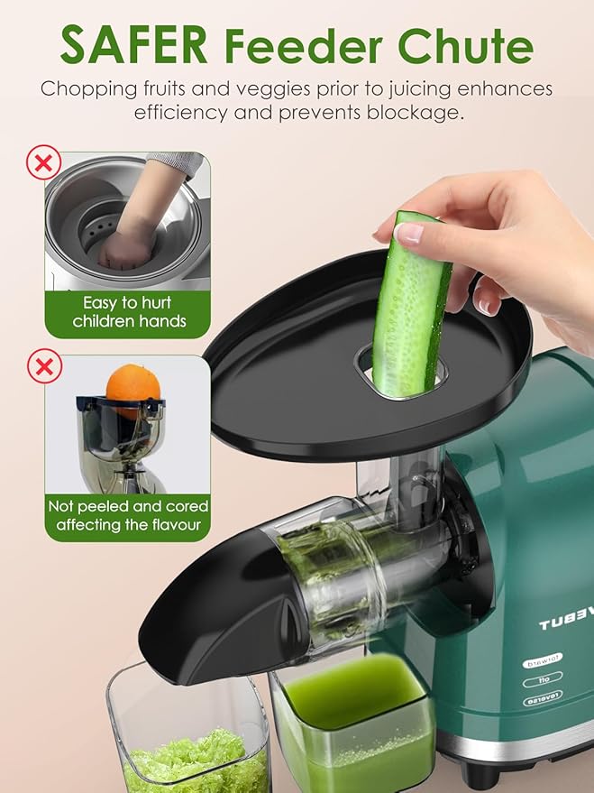 Vegetable Juicer for Celery Wheatgrass Spinach Ginger, Fruit Juicer Machines Slow Masticating Cold Press Juice Extractor Pulp Separated, Quiet Motor, Easy To Clean, BPA Free, Dishwasher Safe