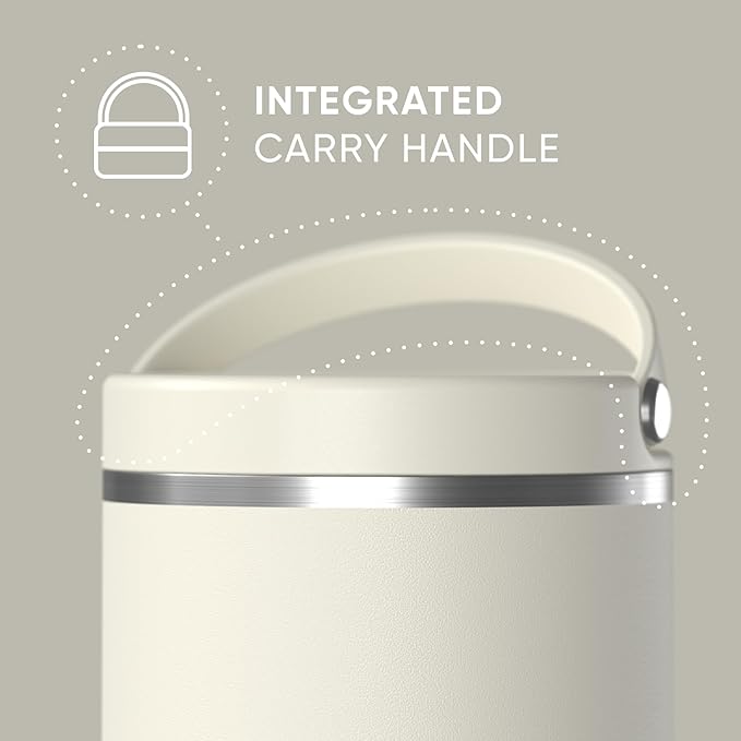 Hydrapeak 25oz Stainless Steel Vacuum Insulated Food Jar for Hot Food and Cold Food, Wide Mouth Leak-Proof Soup Jar for Adults, 10 Hours Hot and 16 Hours Cold (Ivory)