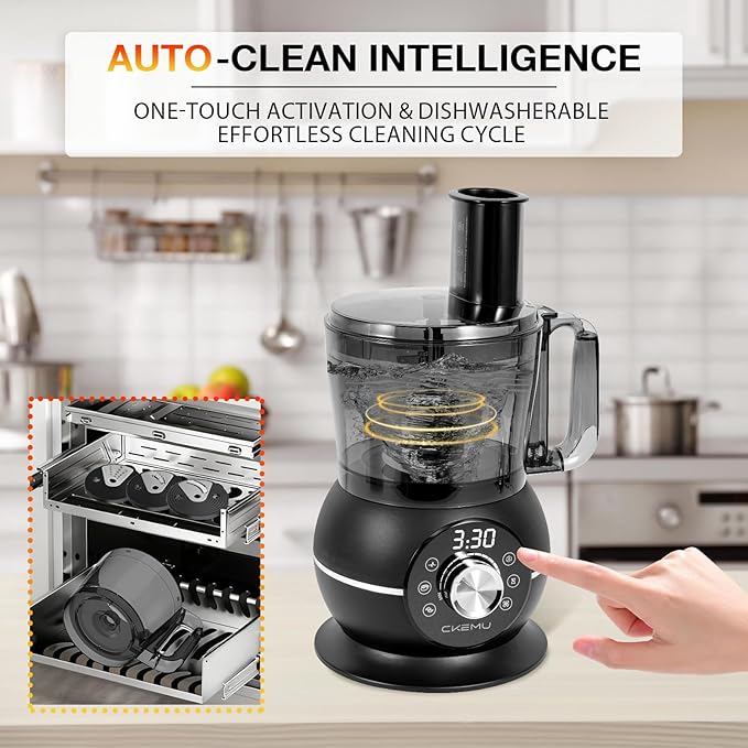 12 Cup Smart Food Processor, Electric Food Chopper Slicer with French-Fry Slicing Shredding Chopping Kneading Cutter, For Meat, Vegetable, Fries, Cheese, Meat & Veggie Prep, Puree