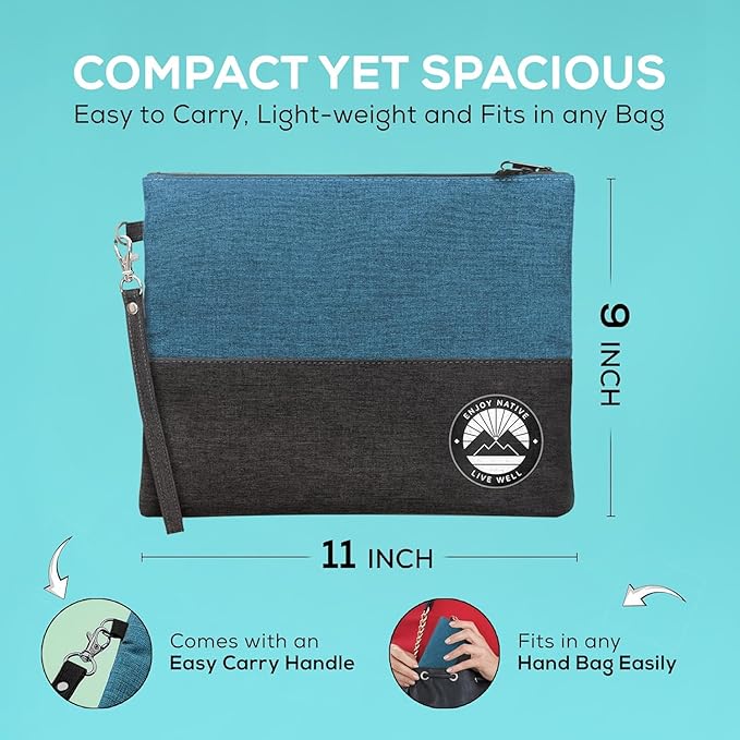 Enjoy Native Smell Proof Bag with Lock 11" x 9", Smell Proof Container, Dog Tested Odor resistant Bags, Best Zipper odor sealing pouch for Herbs, Coffee & Travel Medicine, Scent resistent Containers
