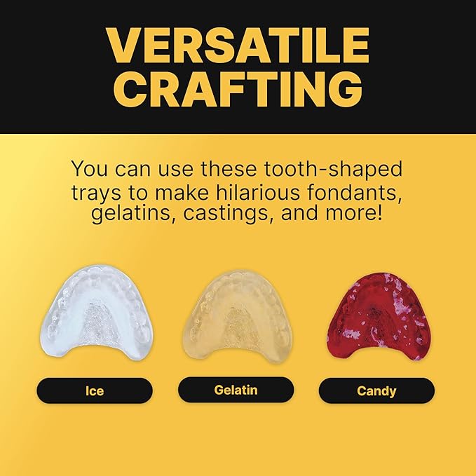 Fairly Odd Novelties FON-10014 Smile Teeth Denture Shaped ICE Tray Mold Perfect Gag or White Elephant Gift for Dentists or Seniors makes 4 Cubes One Size Pink