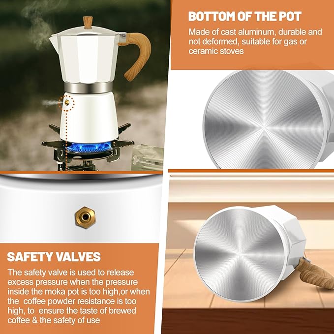 12 Cup Aluminum Espresso Stovetop Moka Pot Express Coffee Maker Percolator Italian Classic Mocha Coffee Machine for Italian and Cuban Cafe Brewing for Home & Camping 600ml 20oz