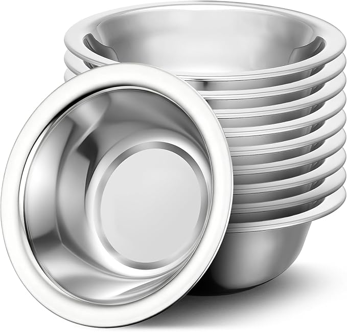 304(18/8) Stainless Steel Mixing Bowls for Kitchen, 10 Pack 5.5" Small Metal Mixing Cooking Bowls Set Stackable for Baking Serving Cooking Food Prep Storage Dishwasher Safe Lightweight