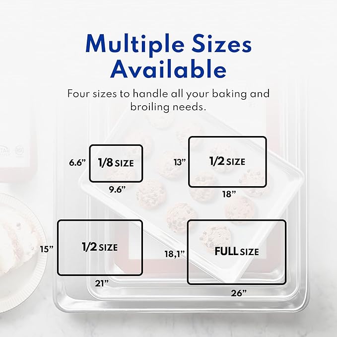 New Star Foodservice Commercial-Grade 18-Gauge Aluminum Sheet Pan/Bun Pan (15 L x21 W x1 H (Two Thirds size) Measure Oven)