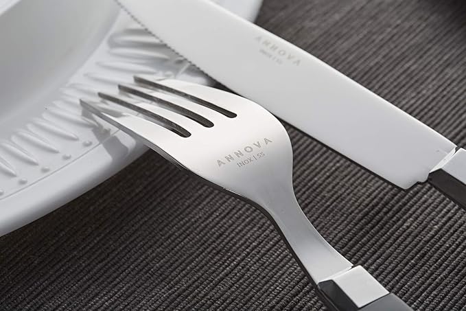ANNOVA Silverware Set, Retro/Rivet Colorful Stainless Steel Tableware Kitchen Flatware Set Utensils, Includes Dinner Knives, Forks, Spoons, Salad Forks & Dessert Spoons (Cream, 20 Pieces)