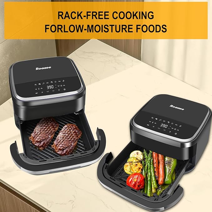Pizza Oven & Air Fryer, 4.5QT 11-in-1 Flat Airfryer with Superior Top and Bottom Airflow Tech, Digital Display, Large Viewing Window, Grill Plate, Up to 32 Chicken Wings / 11" Pizza Capacity