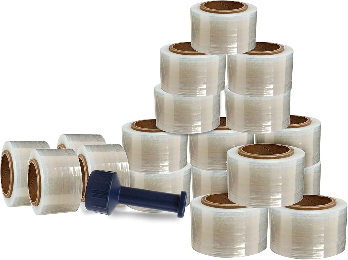 WOD SFCB80 Heavy Duty Hand Stretch Film Wrap 80 Gauge Thick with Dispenser - Clear Shrink Wrap Ideal for Moving, Packing, & Palletizing Applications: 3" in. x 1000 Ft (18-Rolls)
