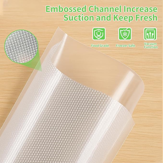 MakMeFre 8 Pack 8"x20'(4Rolls) and 11"x20' (4Rolls) Vacuum Sealer Bags Rolls with BPA Free,Heavy Duty Vacuum Sealer Storage Bags Rolls,Cut to Size Roll,Great for Sous Vide Cooking